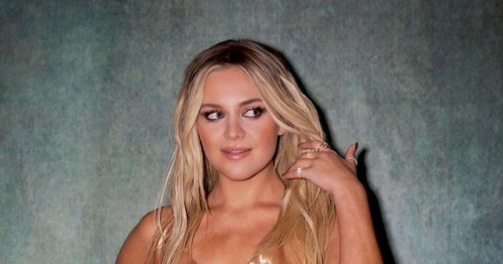 Kelsea Ballerini net worth realistic feature image with 2025 net worth headline, luxury background, and high-contrast magazine-style design