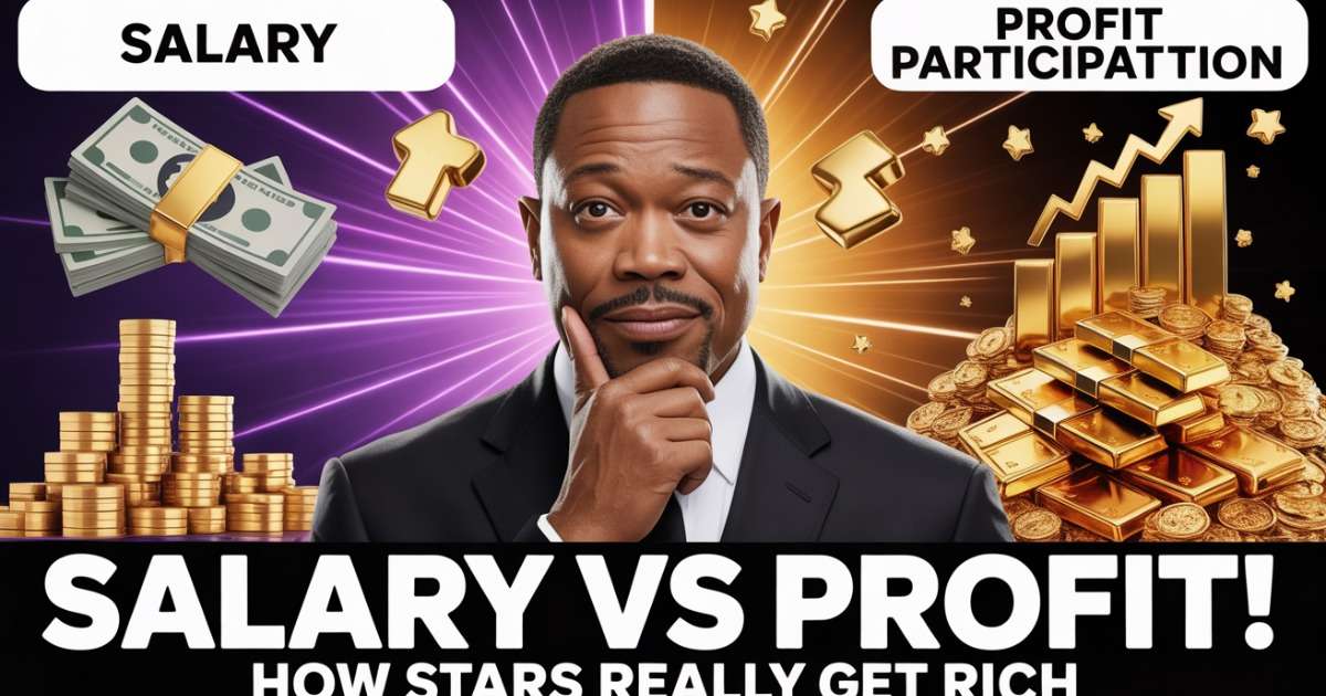 Comparison image showing Martin Lawrence between salary earnings and profit participation illustrating how actors maximize income.