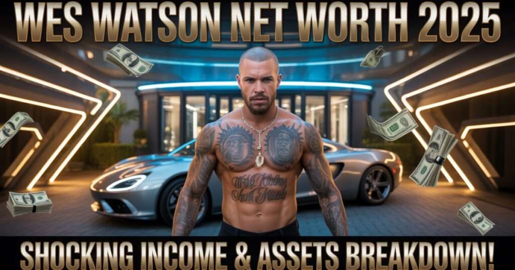 Wes Watson Net Worth 2025 — Income, Assets & Method Wes Watson standing in front of a luxury mansion and sports car with money graphics and bold title text ‘Wes Watson Net Worth 2025 — Shocking Income & Assets Breakdown’ designed as a viral, eye-catching feature image